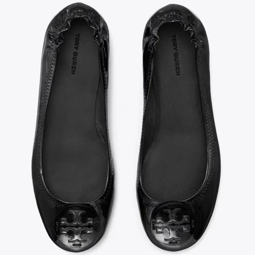 Tory Burch Minnie Travel Patent Leather Ballet Flats Size 5.5